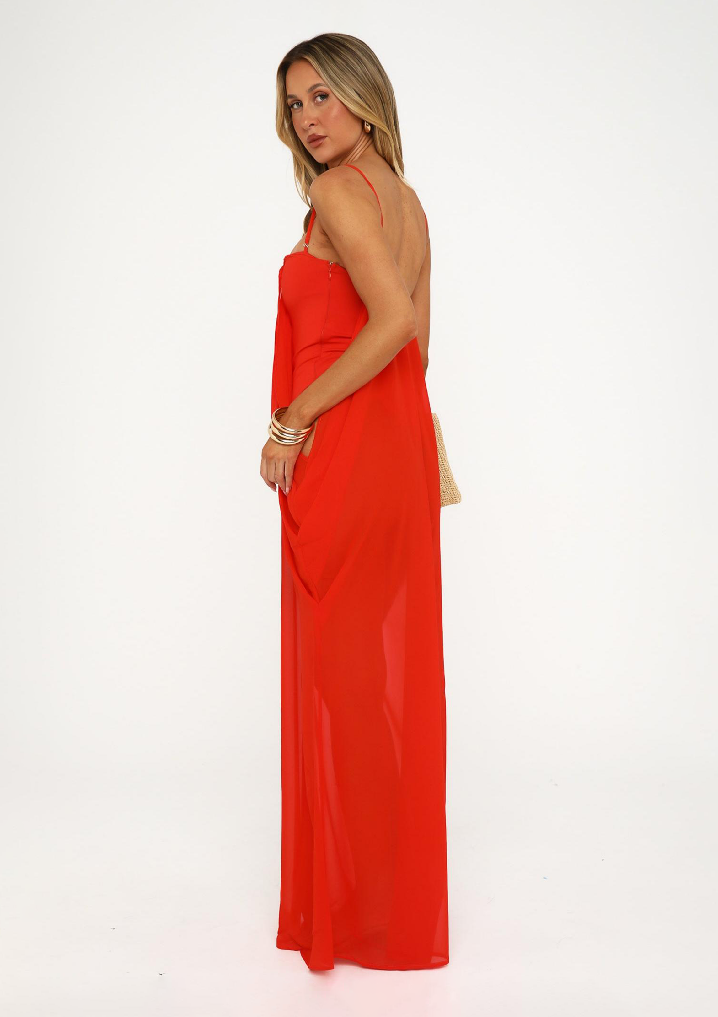 Solid See-Through Slip Midi Dress