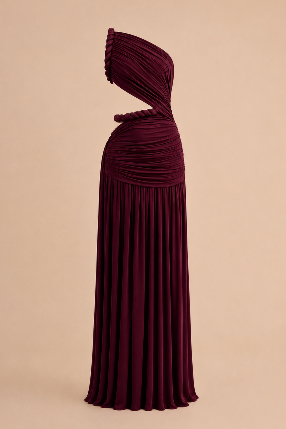 Jersey Woven Cut-Out Maxi Dress