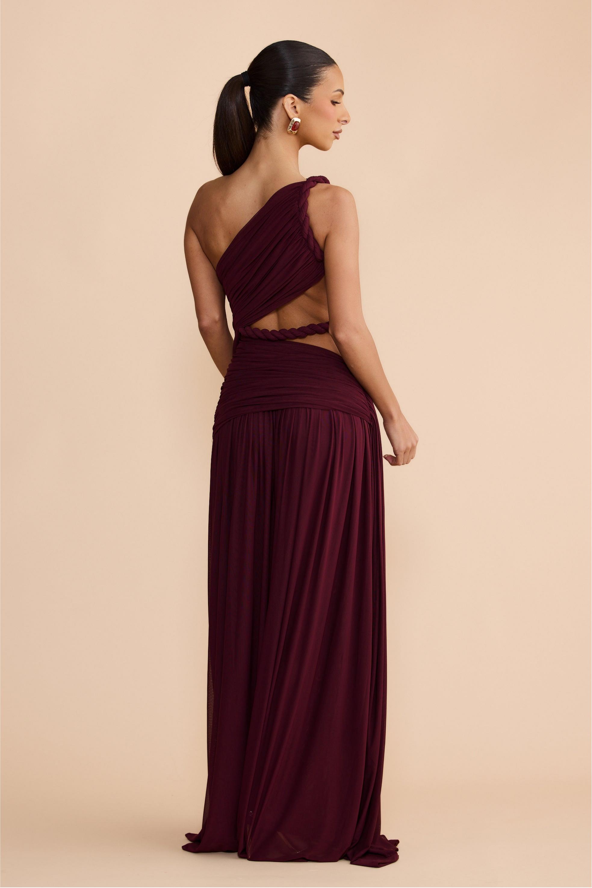 Jersey Woven Cut-Out Maxi Dress