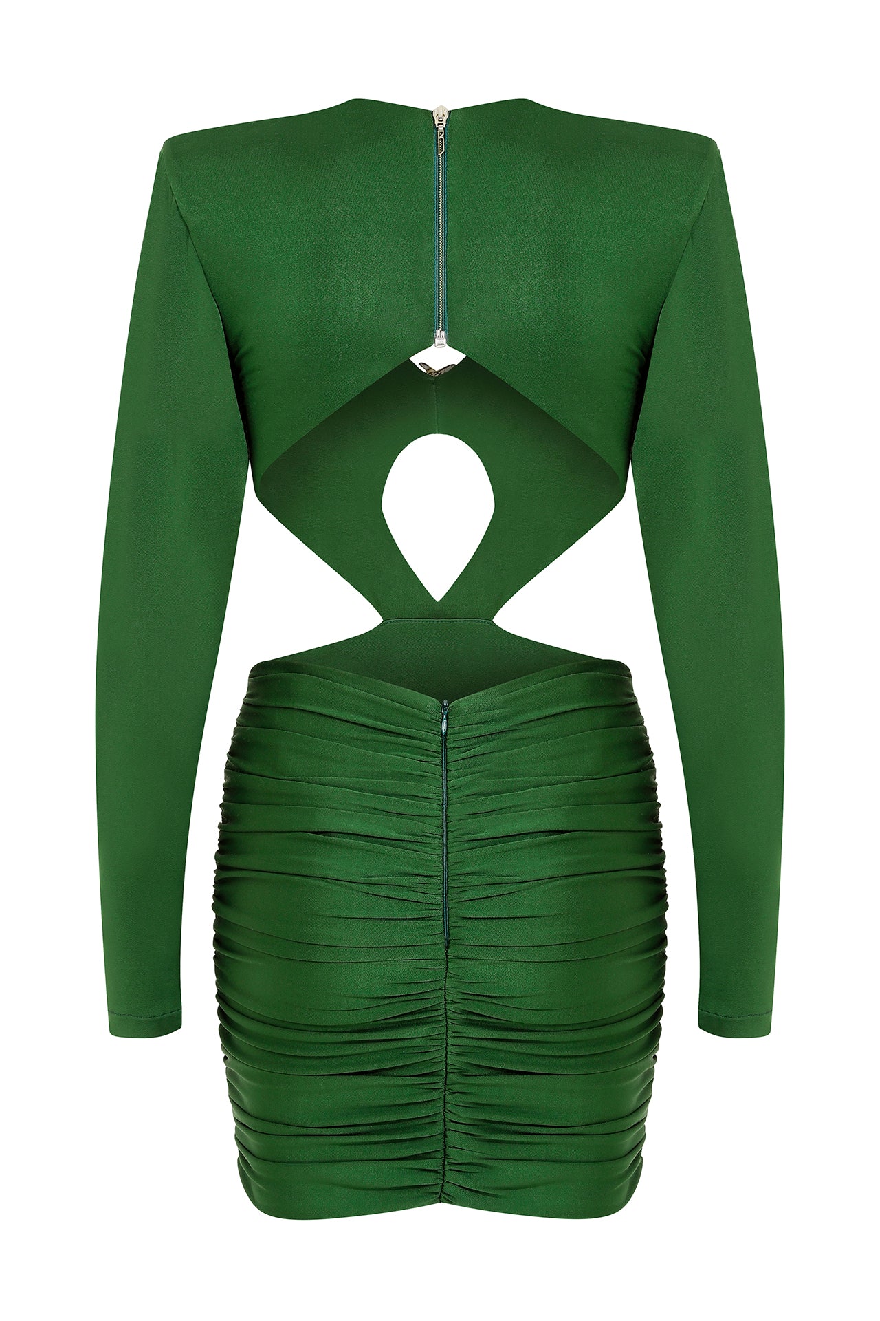 Satin Cut-Out Knotted Mini Dress