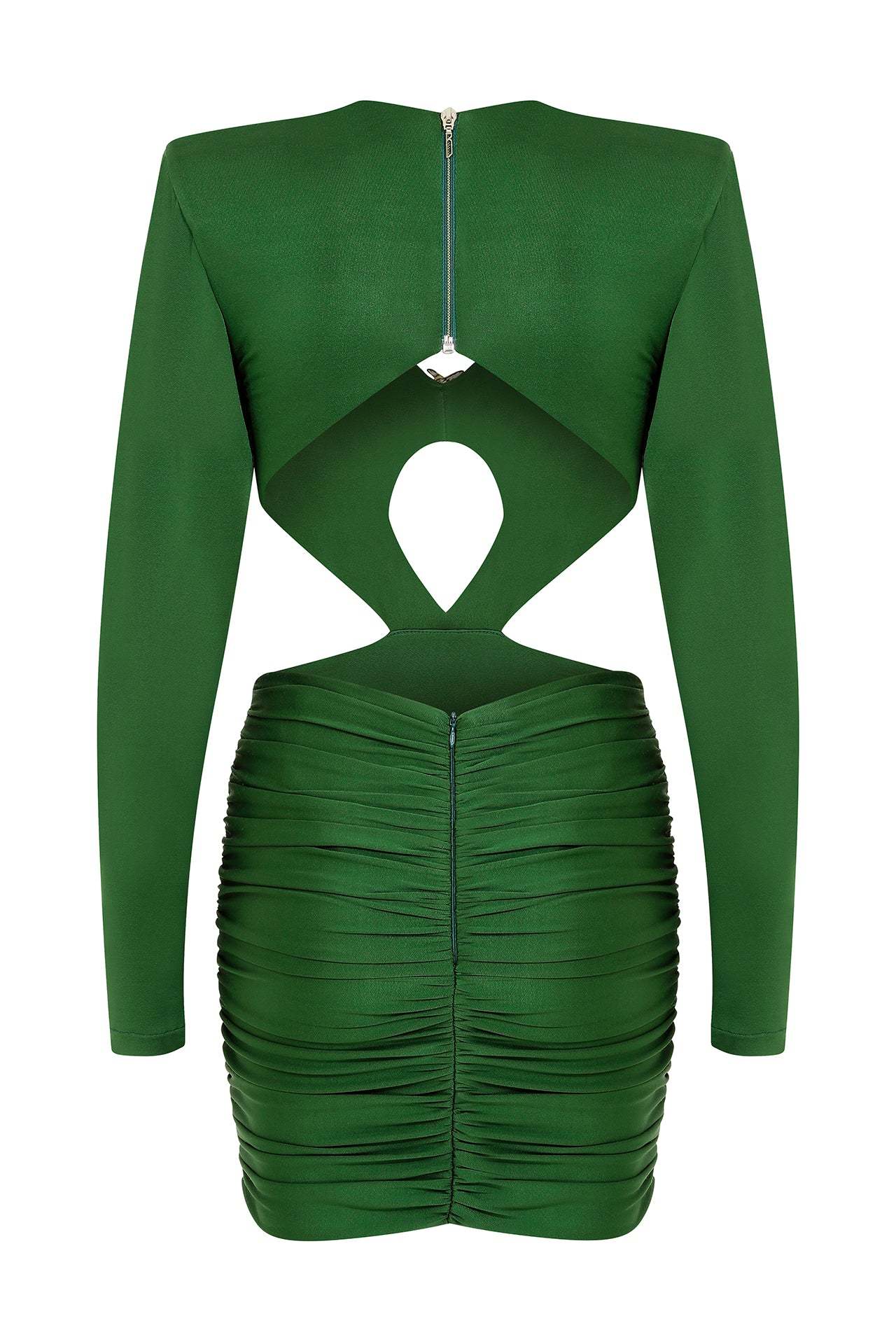 Satin Cut-Out Knotted Mini Dress