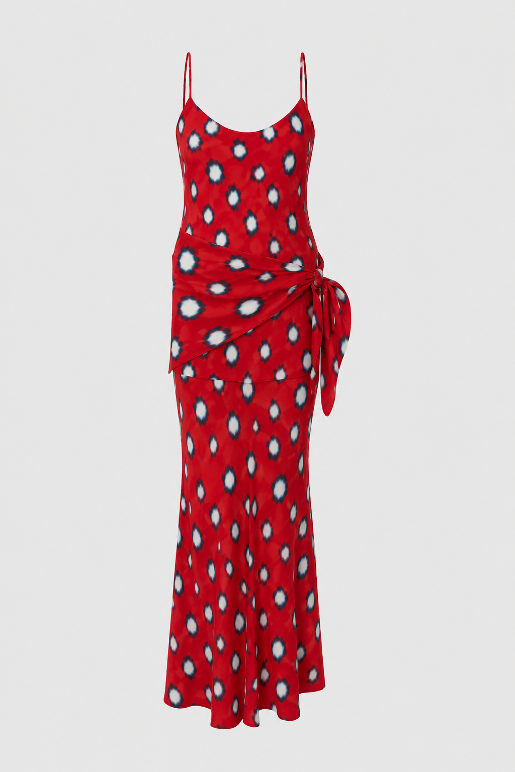 Chiffon Abstract Print Slip Maxi Dress
