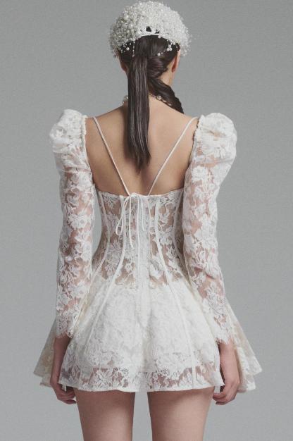 Lace Corset See-Through Mini Dress