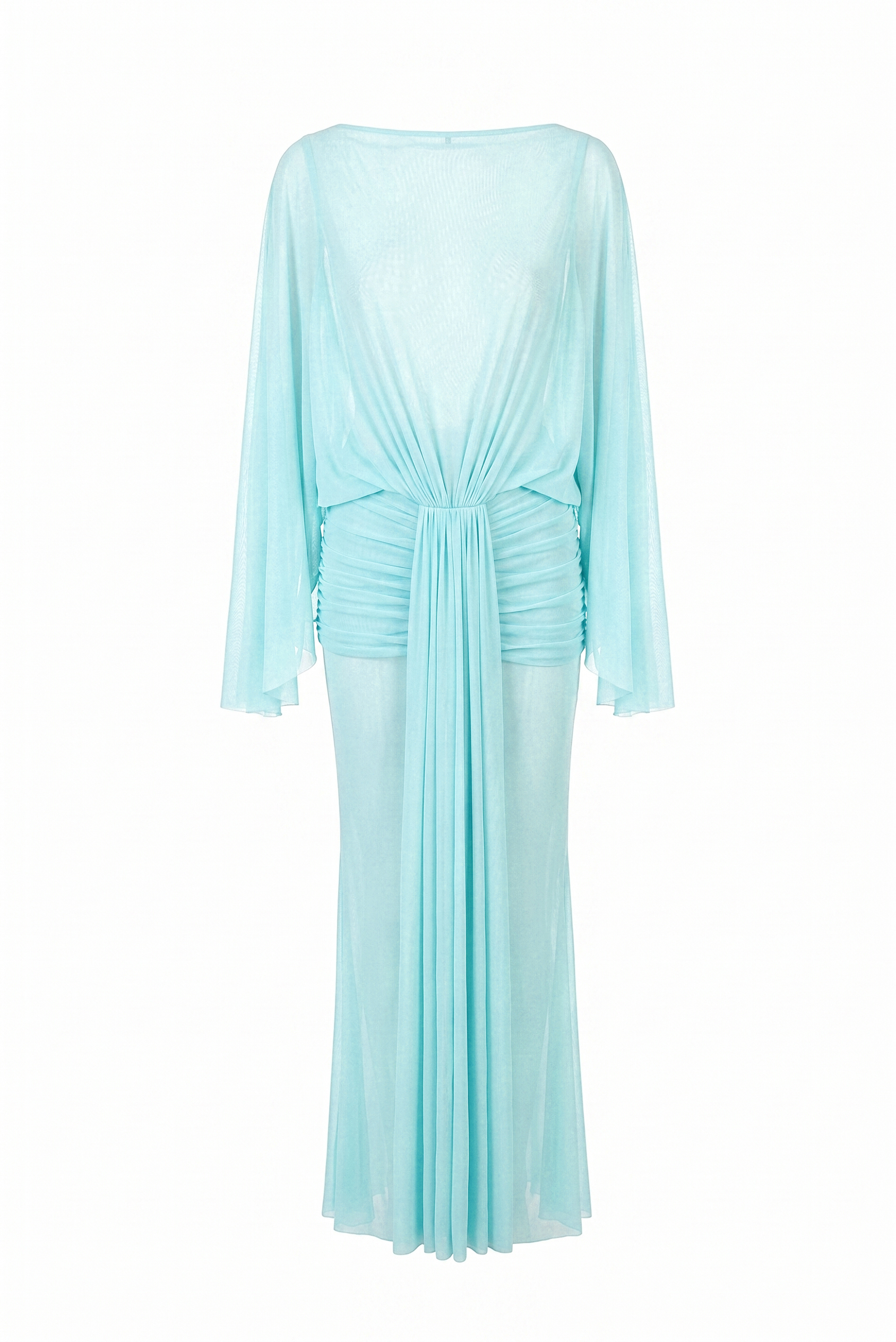 Mesh See-Through Backless Maxi Dress