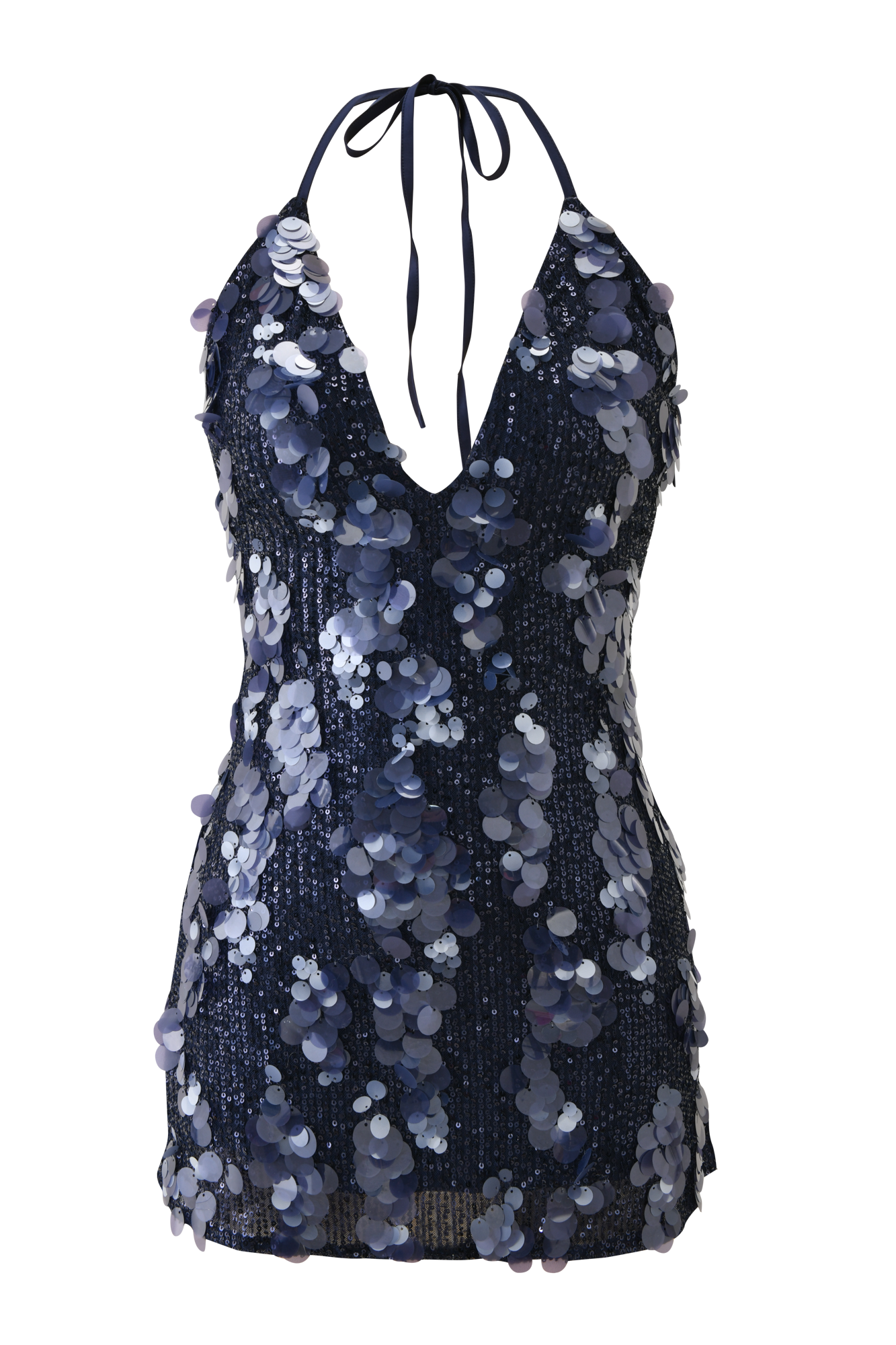 Sequin Halter Neck Backless Mini Dress