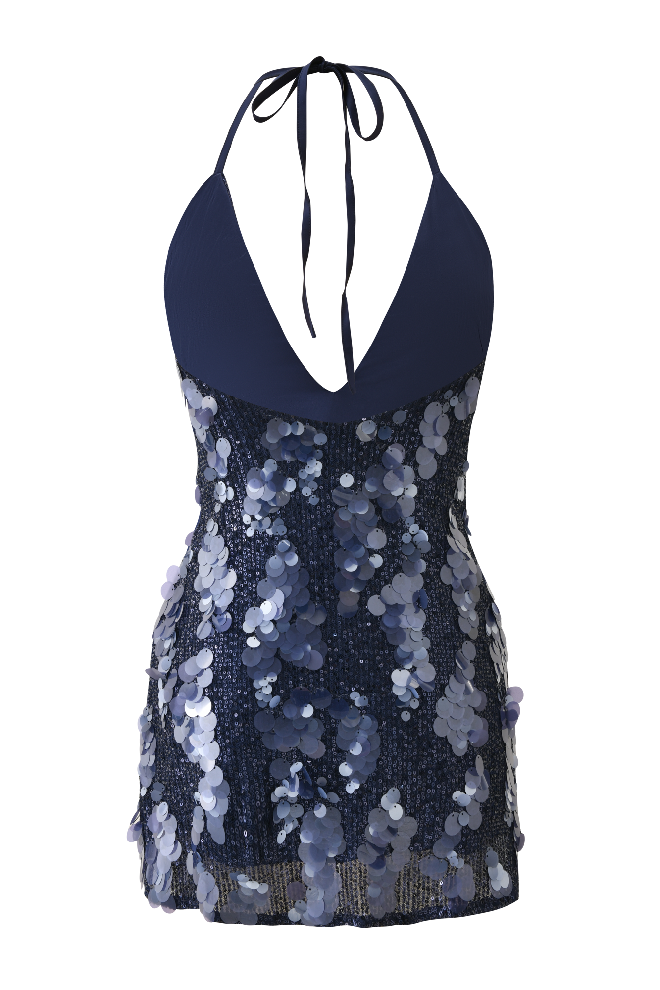 Sequin Halter Neck Backless Mini Dress