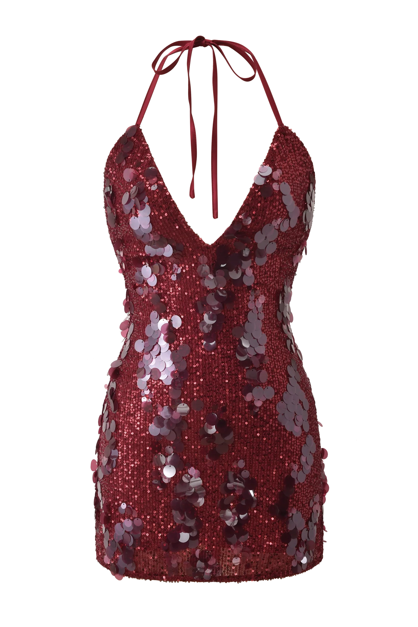 Sequin Halter Neck Backless Mini Dress