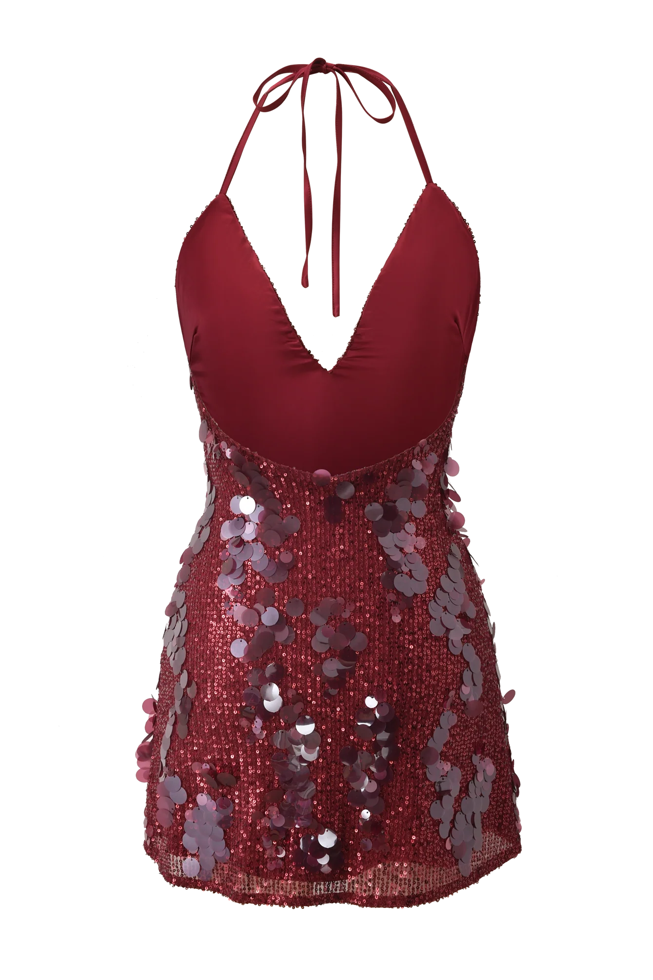 Sequin Halter Neck Backless Mini Dress