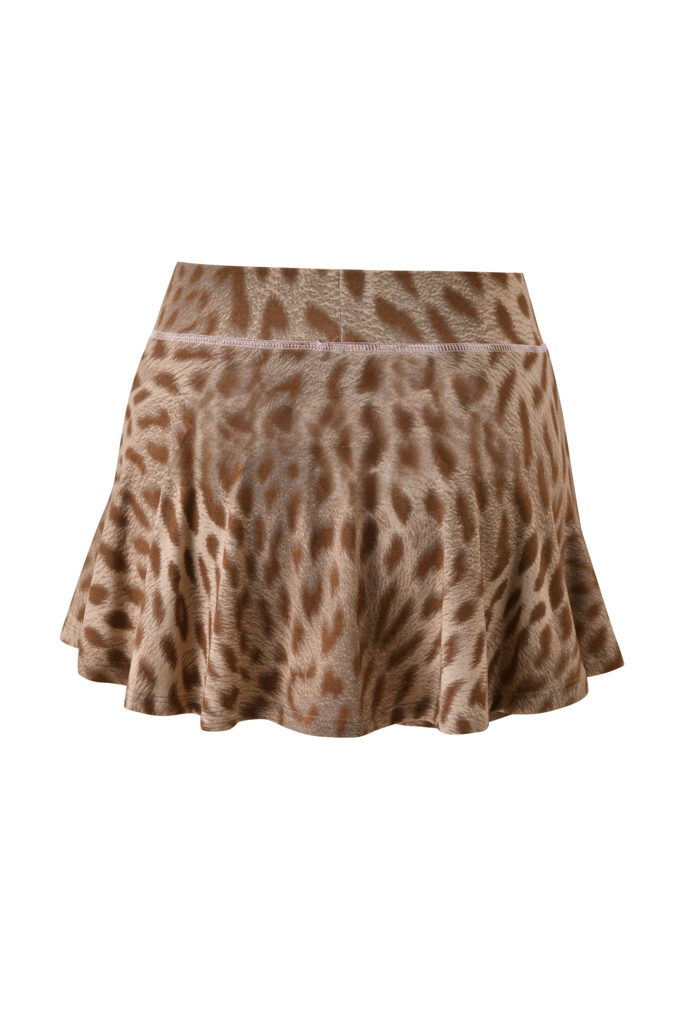 Jersey Leopard Print Zip-Up Top & Low Waist Mini Skirt Set