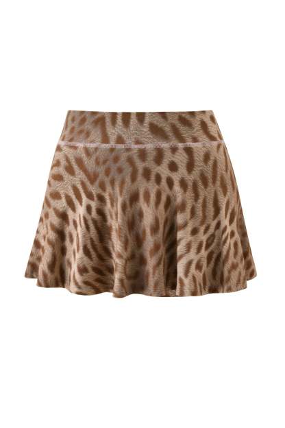 Jersey Leopard Print Zip-Up Top & Low Waist Mini Skirt Set