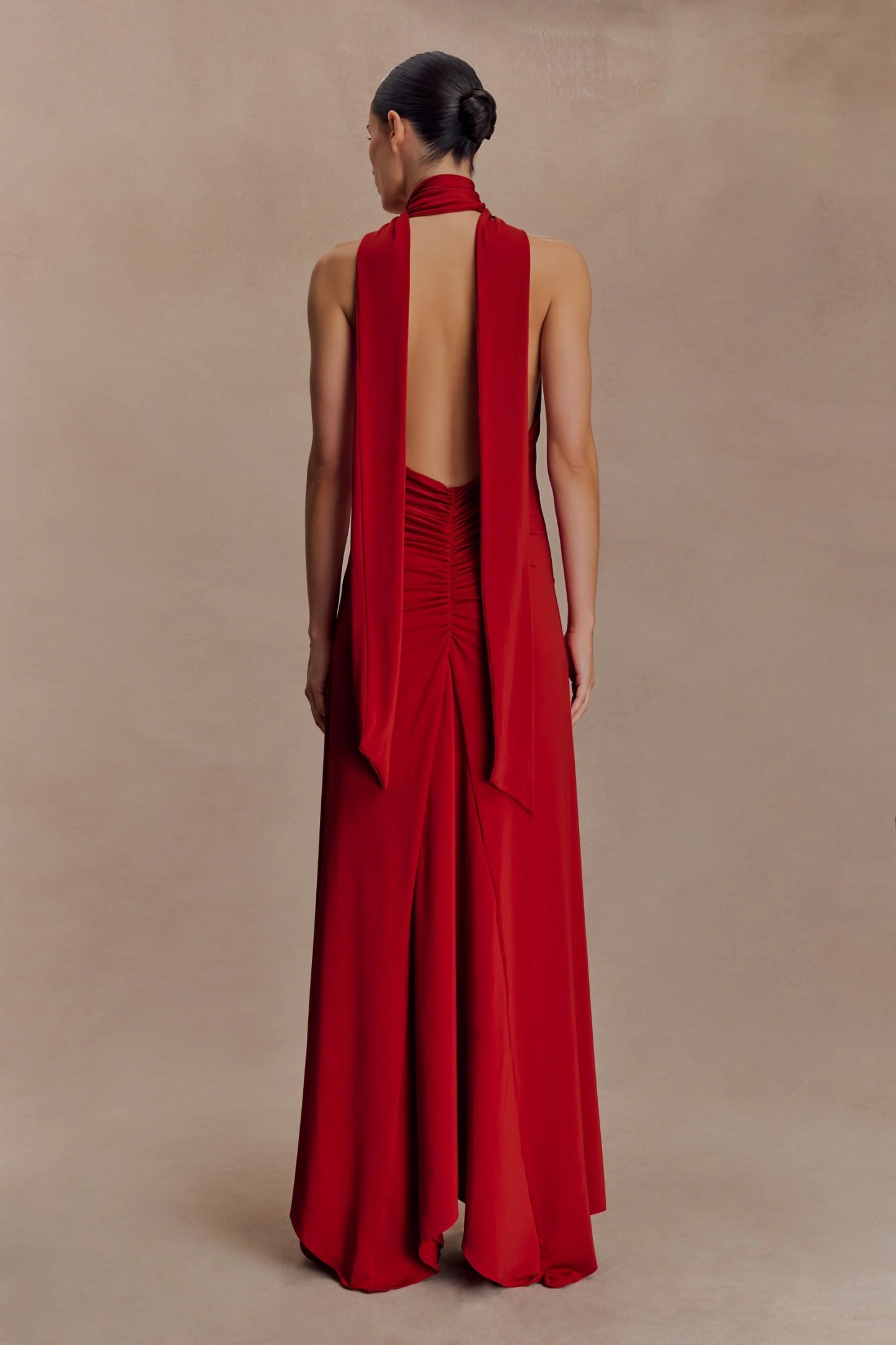 Jersey V-Neck Backless Maxi Dress