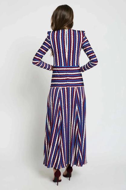 Jersey Stripe Long Sleeve Maxi Dress