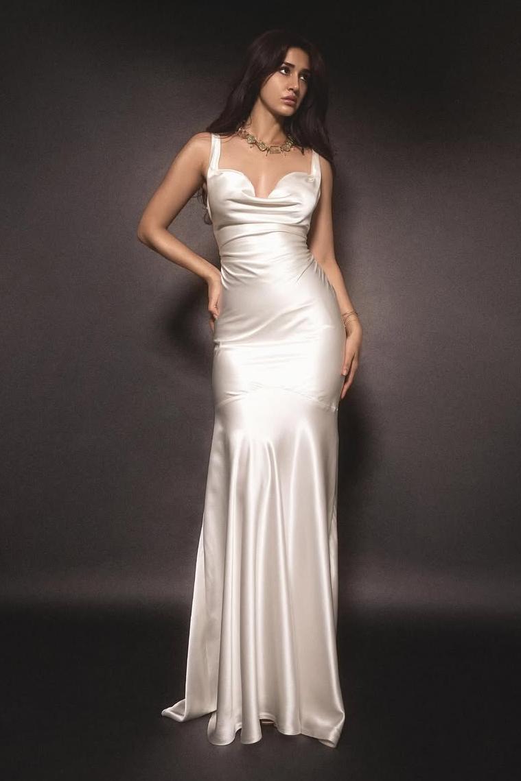 Satin Heart Shape Sleeveless Maxi Dress