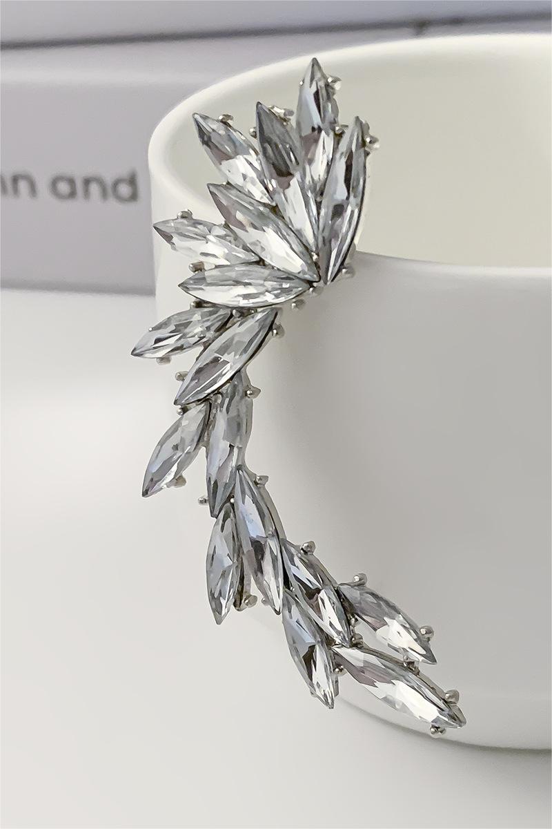 Rhinestone Drop Ear Clips Two Piece Set