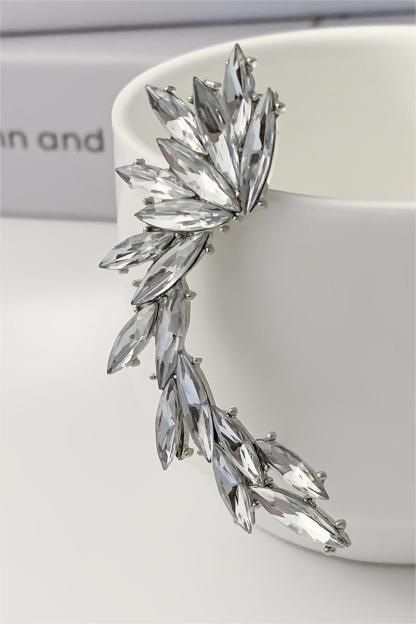 Rhinestone Drop Ear Clips Two Piece Set