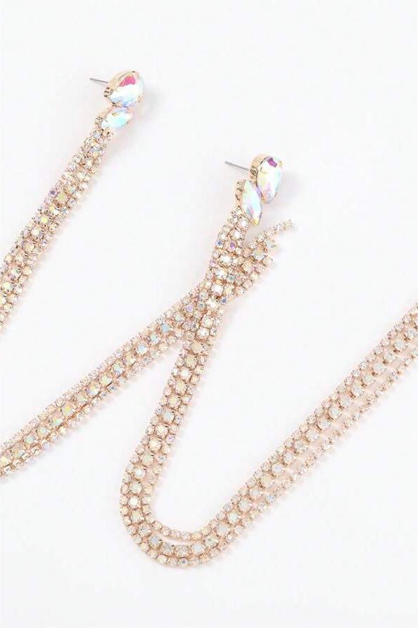 Rhinestone Tassel Earrings