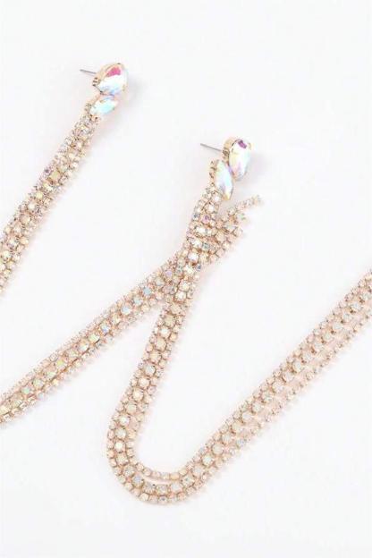 Rhinestone Tassel Earrings