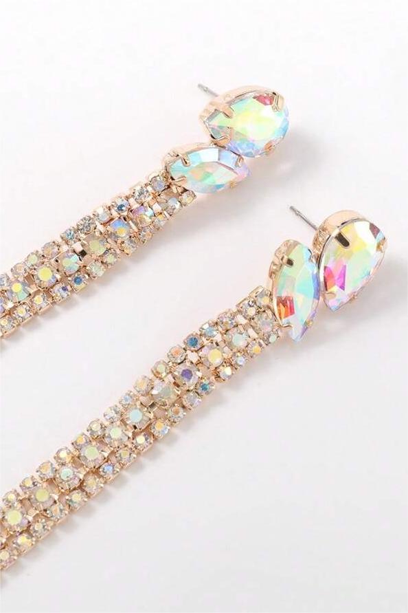 Rhinestone Tassel Earrings