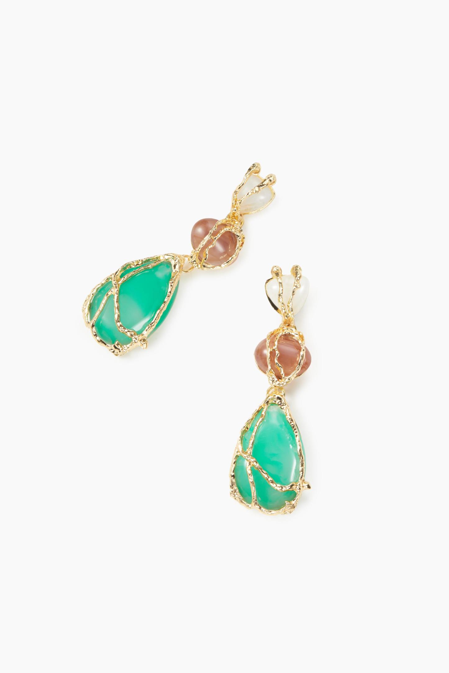 Acrylic Metal Drop Earrings