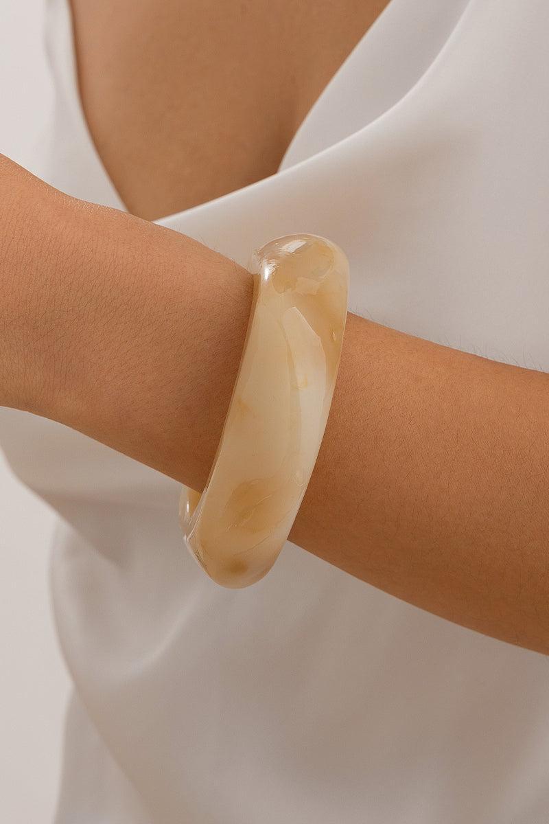 Acrylic Polygon Bracelet Beige
