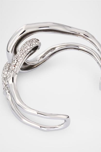 Rhinestone Metal Cuff Bracelet