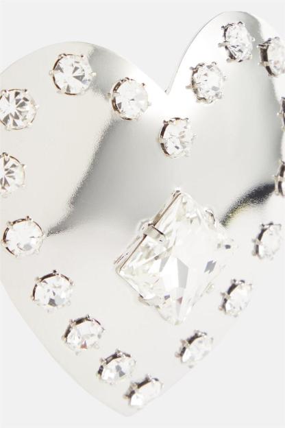 Rhinestone Heart Shape Metal Earrings