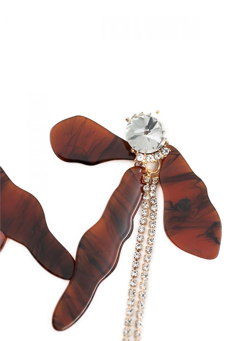 Irregular Shape Acrylic Faux Diamond Tassel Earrings