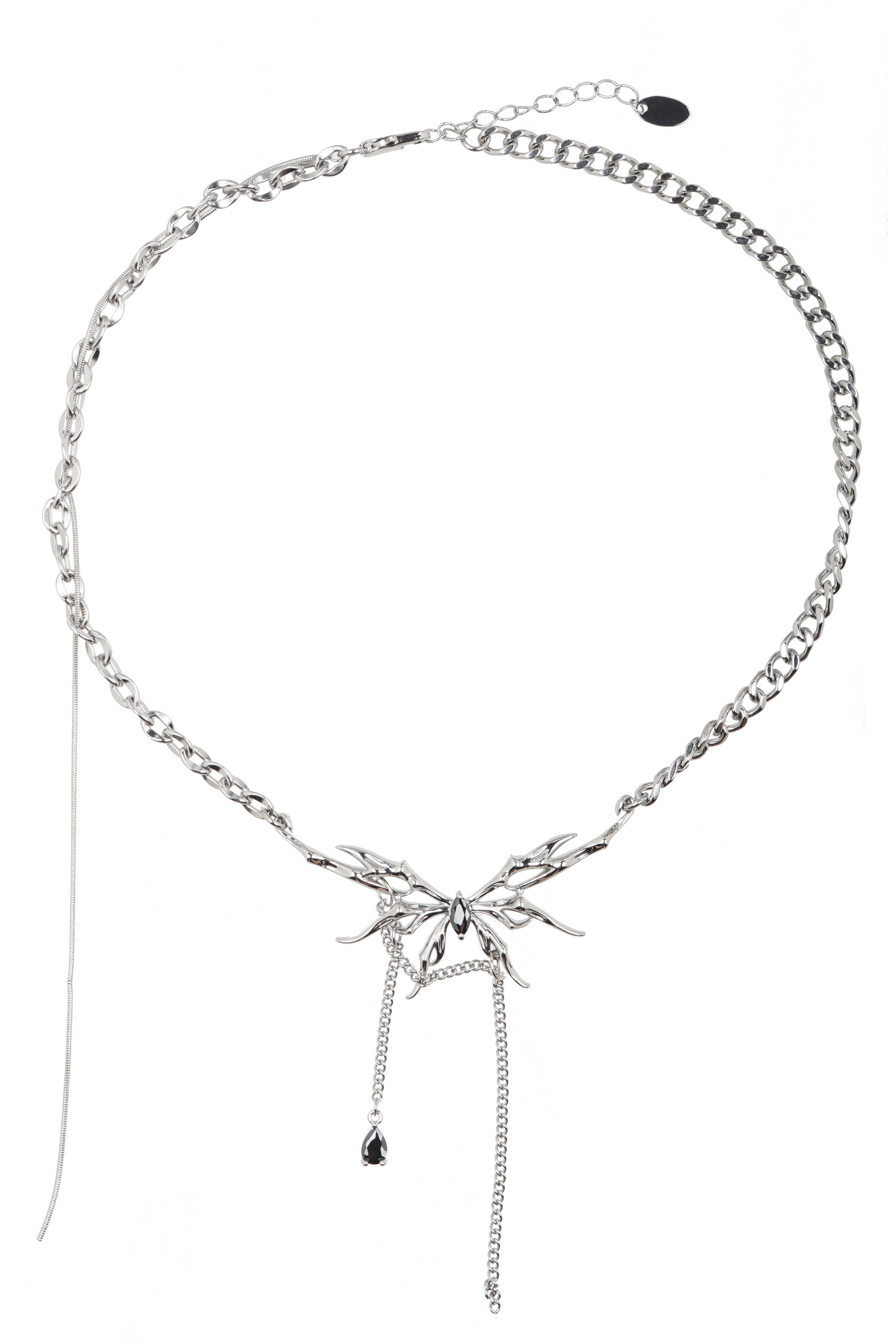 Metal Butterfly Tassel Necklace