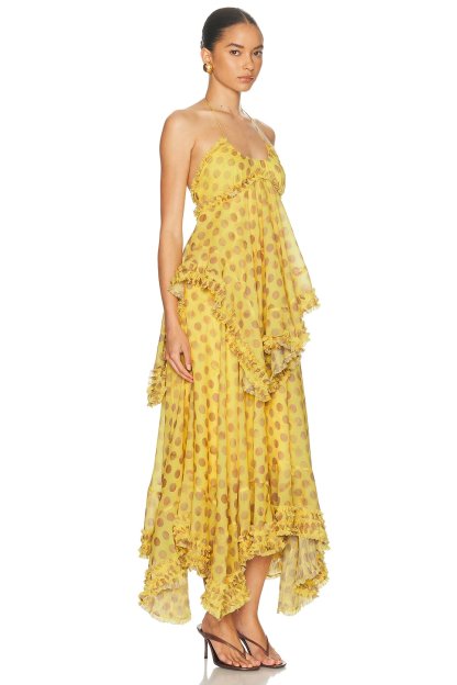 Abstract Print Halter Neck Midi Dress