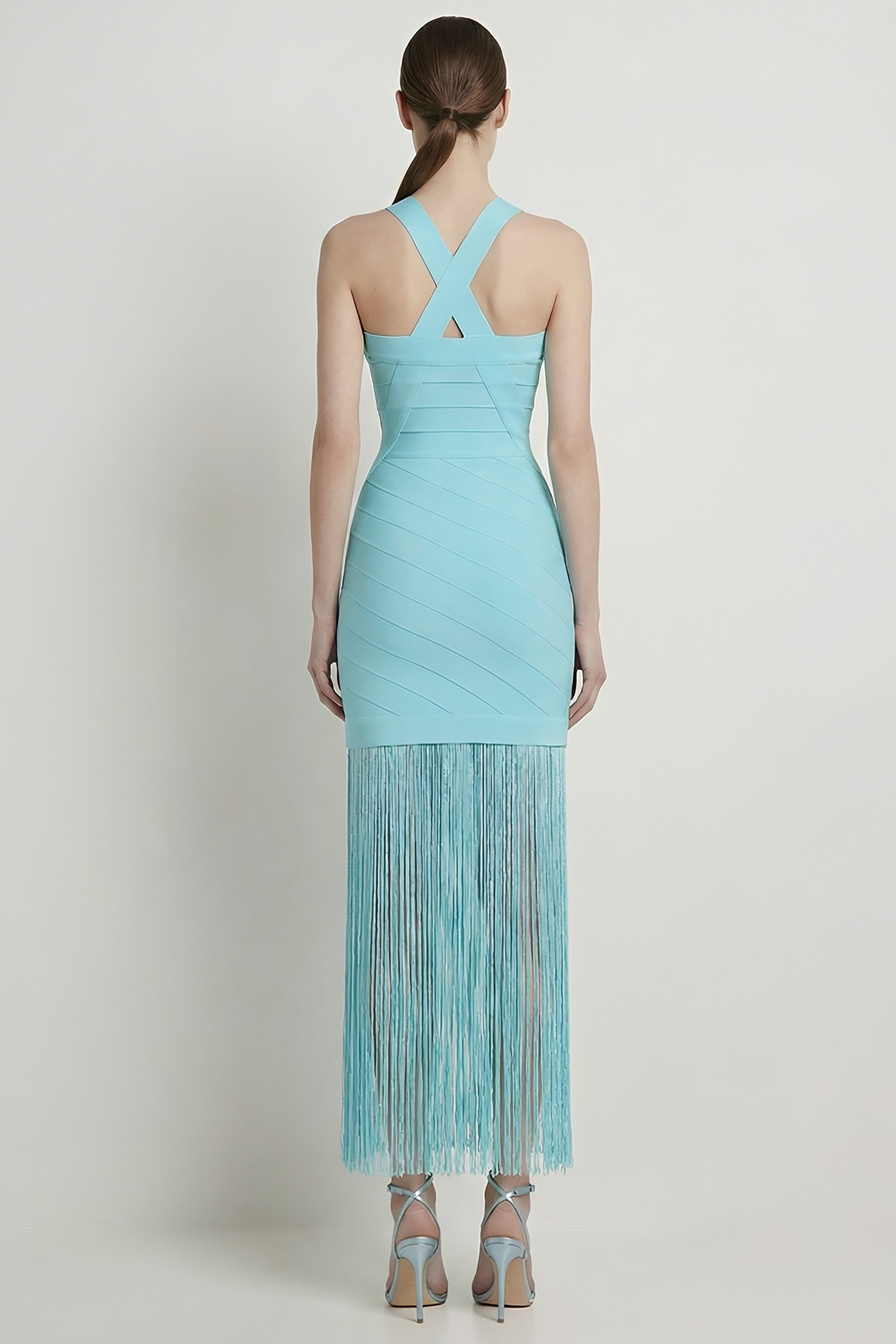 Bandage V-Neck Tassel Midi Dress