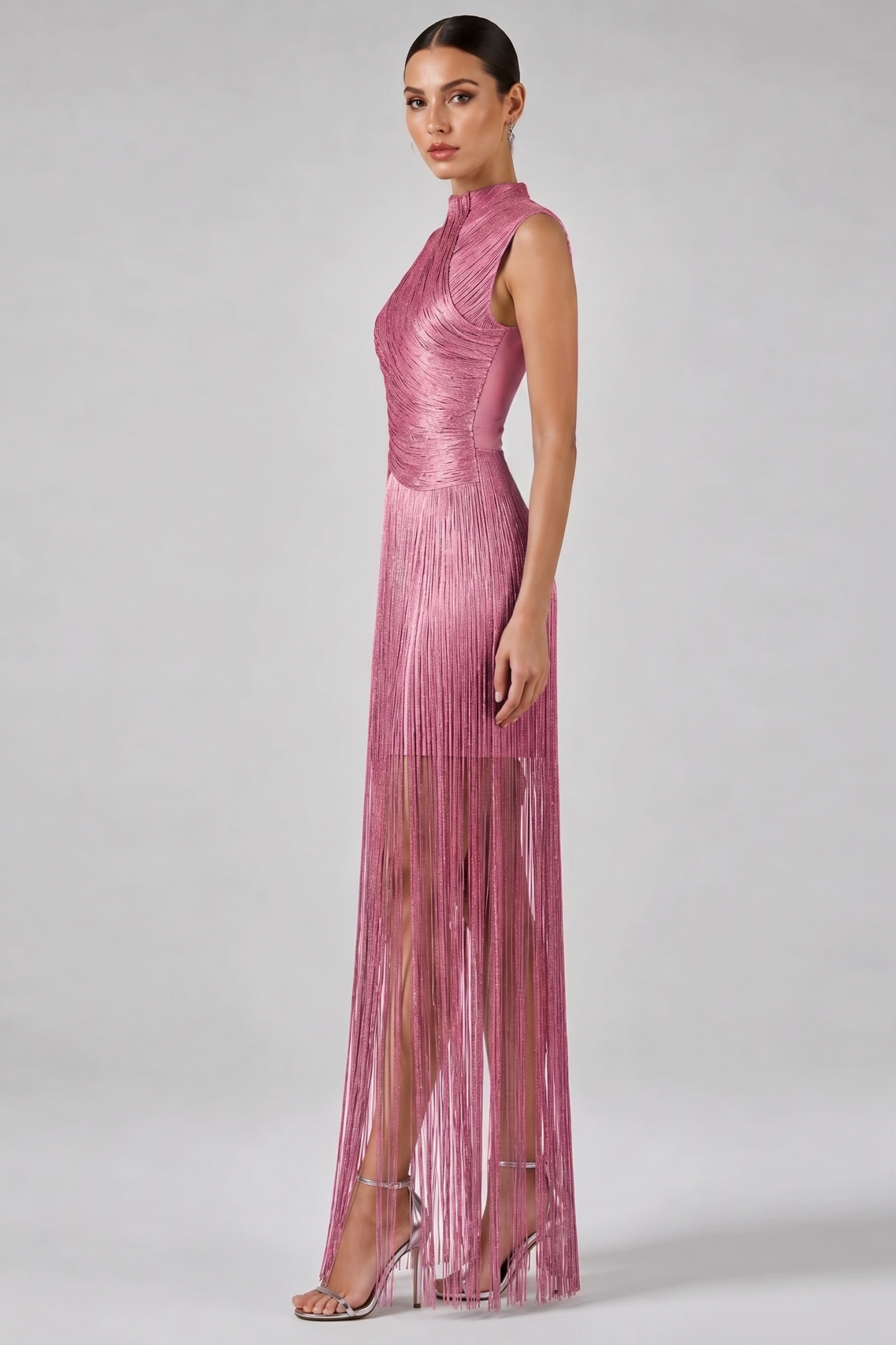 Bandage Tassel Sleeveless Maxi Dress