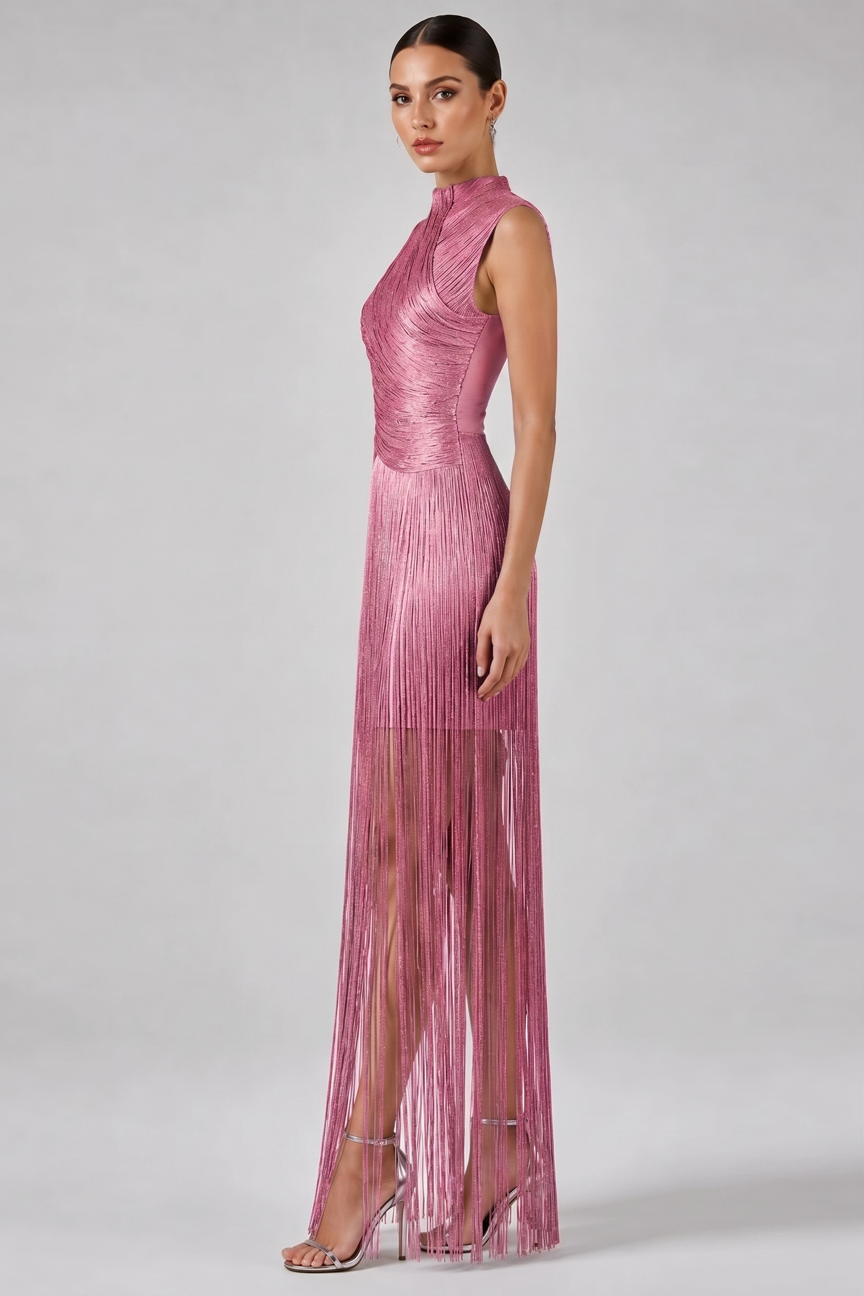 Bandage Tassel Sleeveless Maxi Dress