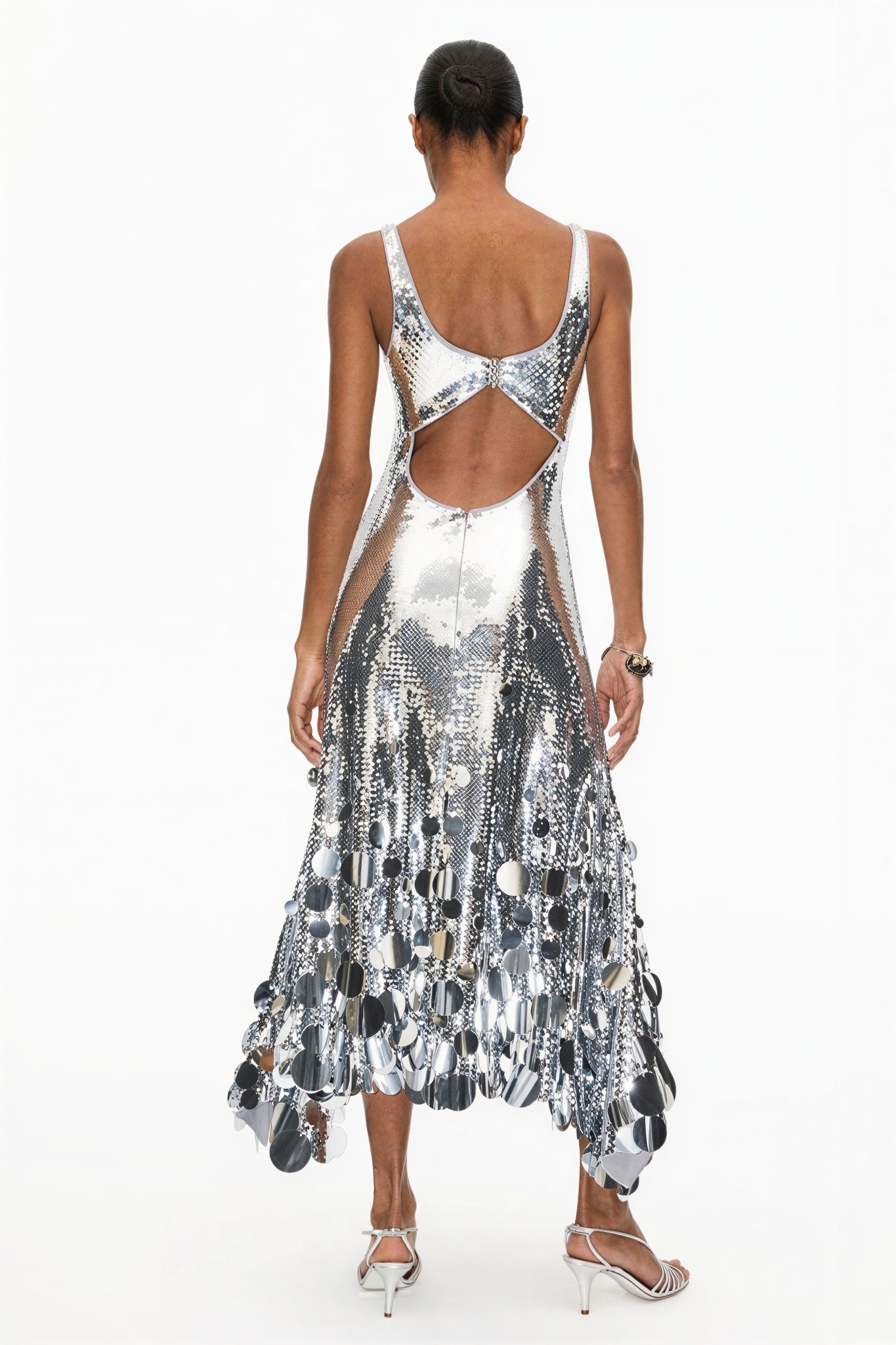 Sequin Backless Sleeveless Midi Dress