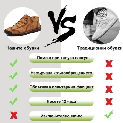 [ОГРАНИЧЕНА ОФЕРТА: 50% ОТСТЪПКА] Марка ZAROTRAVEL - Стилни, меки и удобни кожени обувки (опората за свода улеснява ходенето).