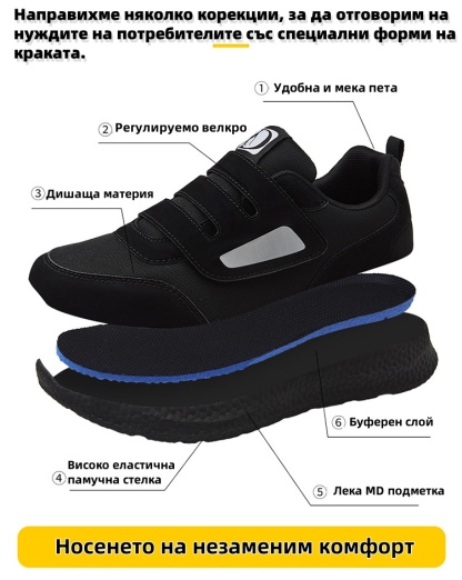 (🔥50% отстъпка днес - не го пропускайте) ⏰ Ергономичност --- меки и удобни ортопедични маратонки (подпората на свода улеснява ходенето)