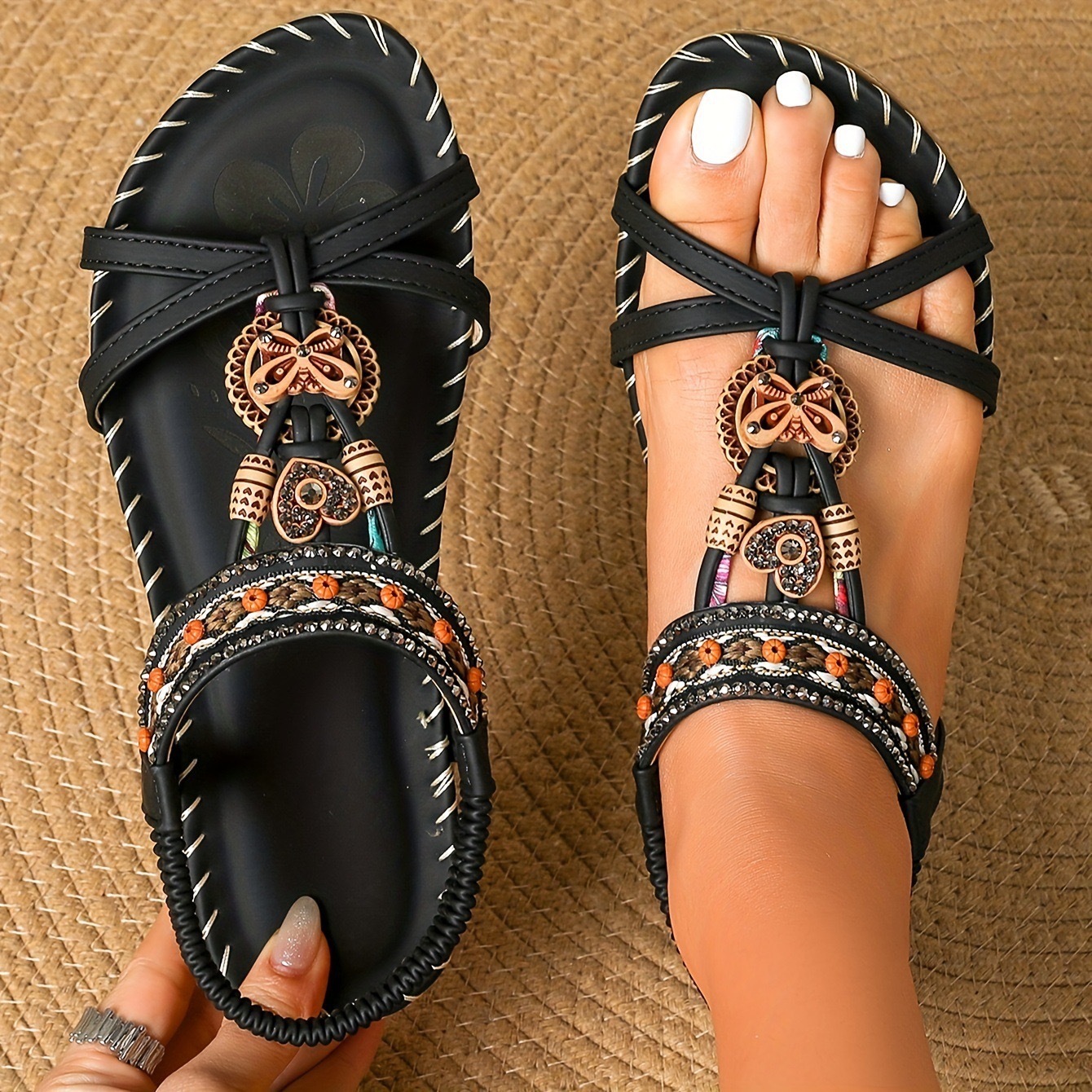 Zapatos planos retro casuales bohemios