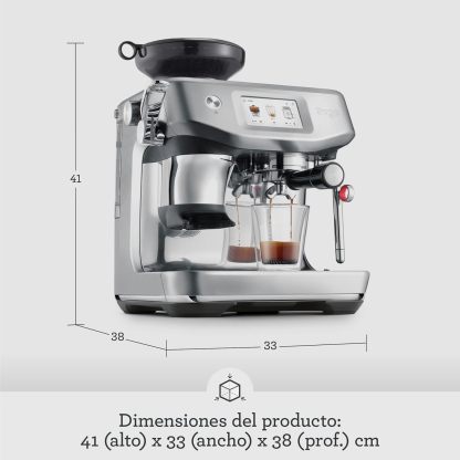 Sage Barista Touch Impress - Cafetera Profesional con Espumador de Leche Automático y Molinillo Incorporado, Acero Inoxidable