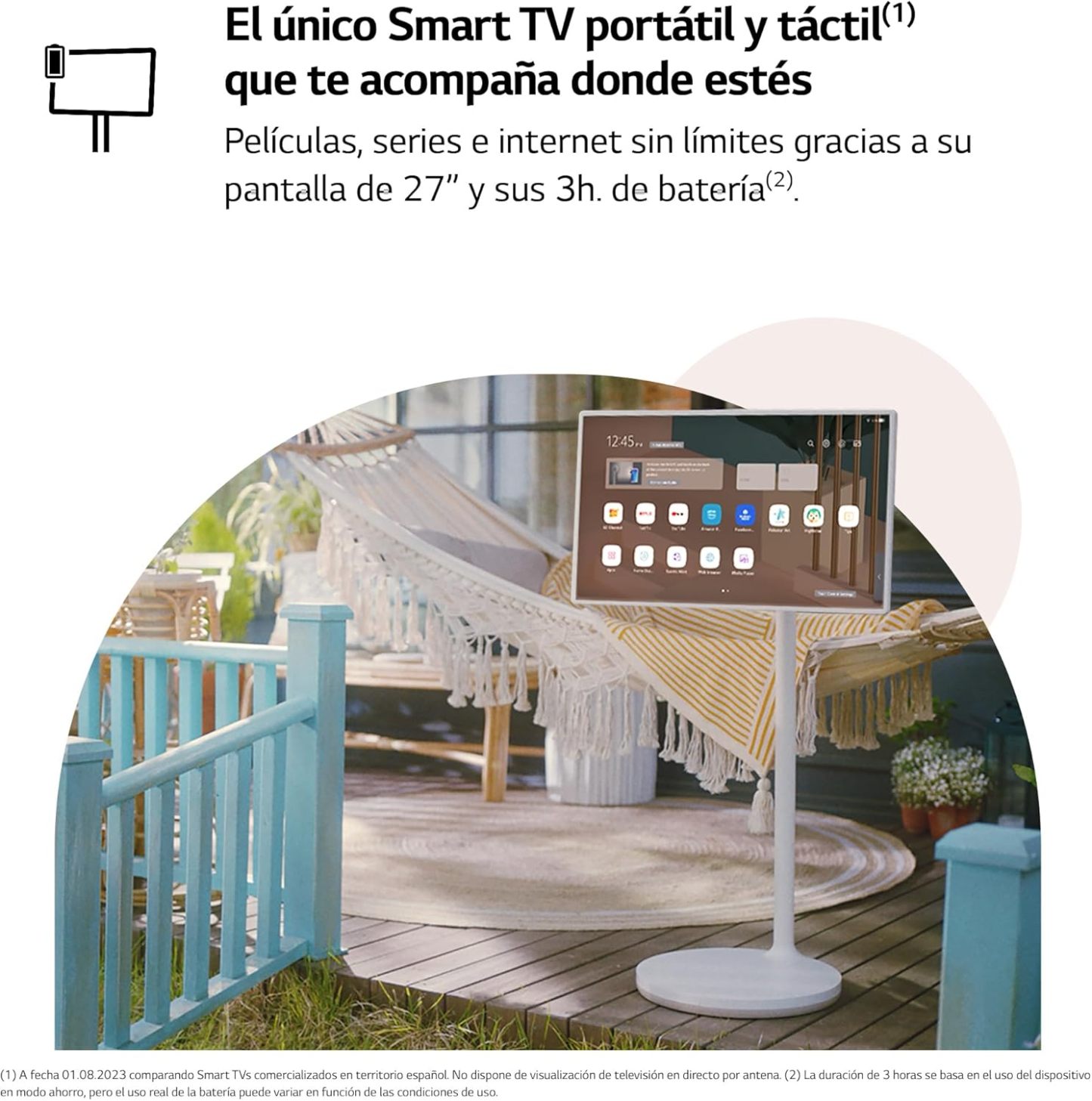LG StanbyME 27” – El Smart TV portátil y táctil que se adapta a ti