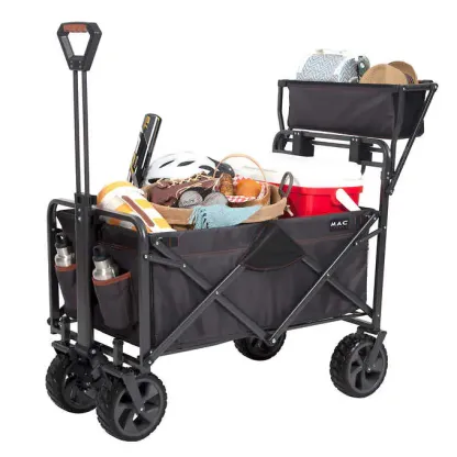 Mathtc Sports Deluxe Push Pull Folding Wagon with Brakes