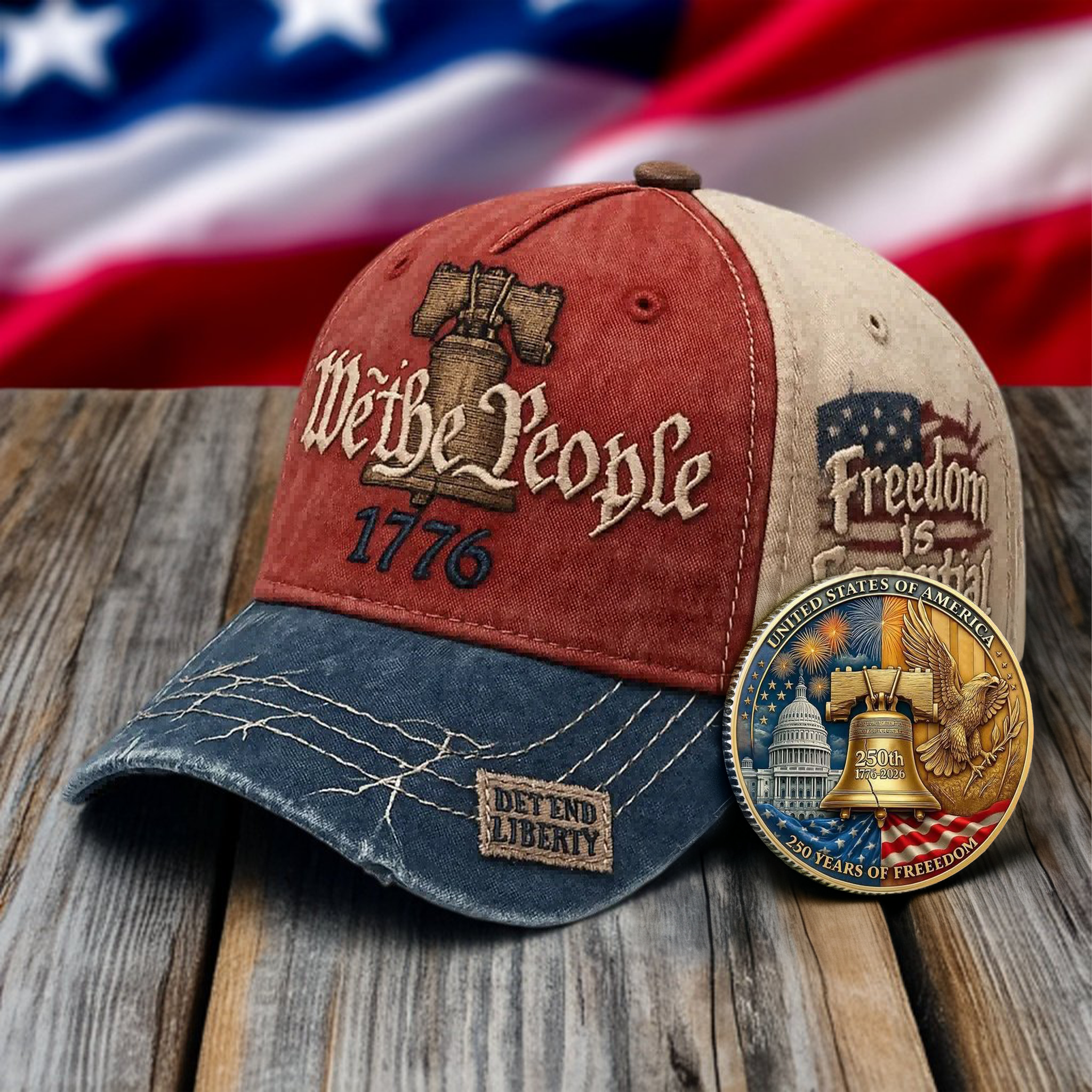 🔥🔥United States 250th Anniversary Cap🔥(Buy 1 Get 1 coin for free)