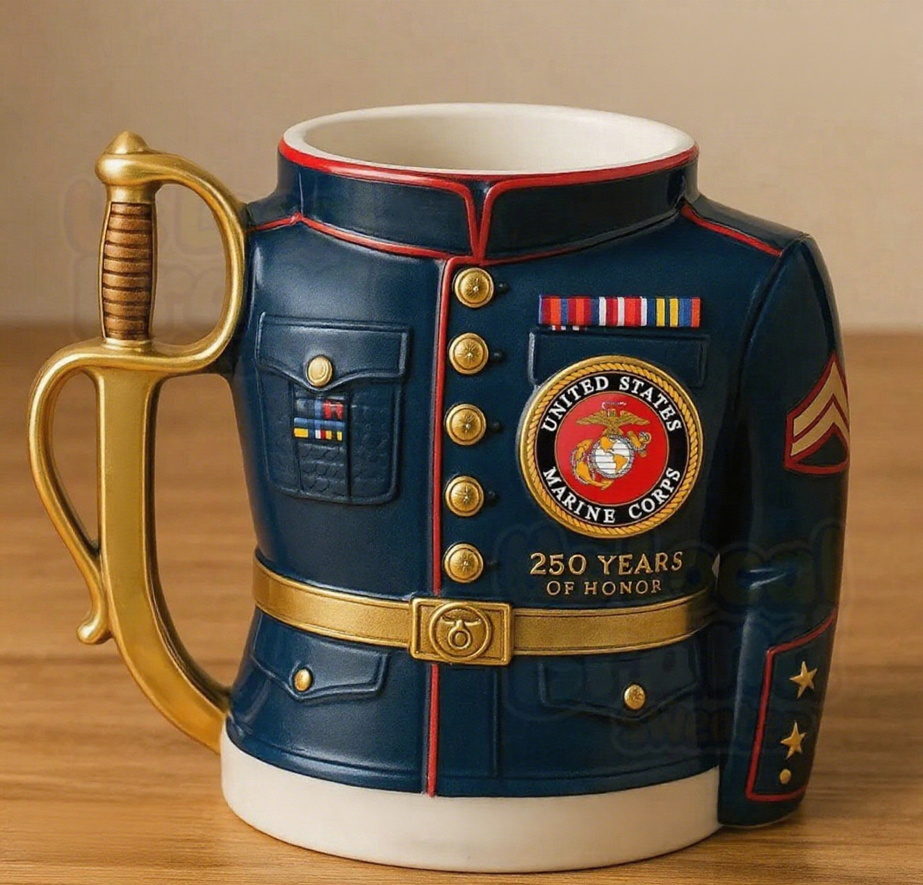 Limited Edition USMC 250th Anniversary 3D Mug – Honor 250 Years of Courage