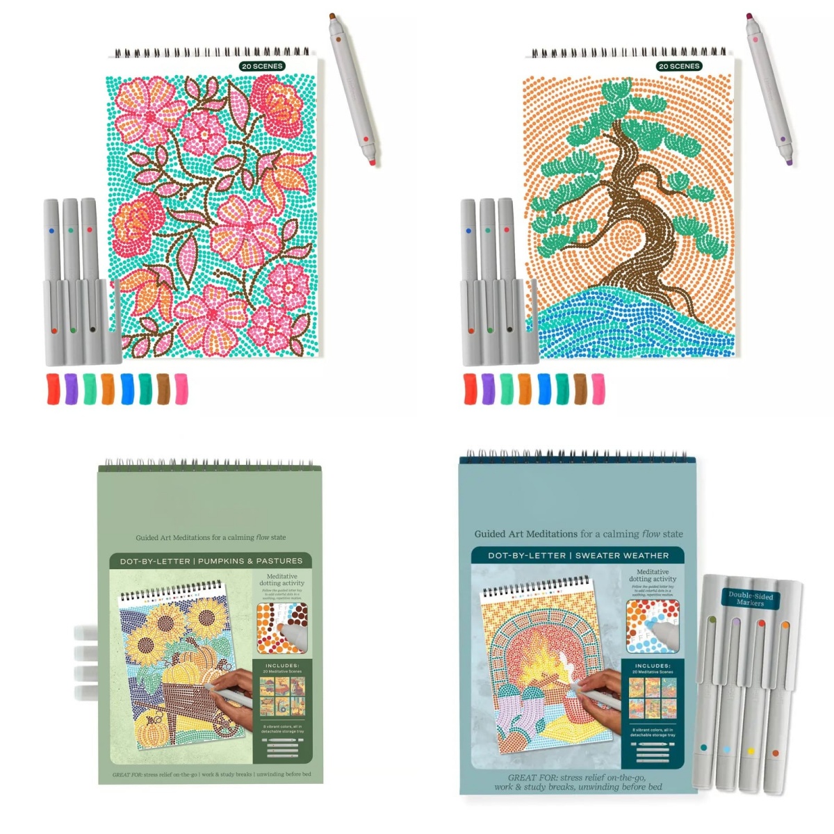 Guided Dot Art Meditations with Markers🖌No Skills Needed 🧘Calms Your Busy Mind (BUY 2 FREE SHIPPING)