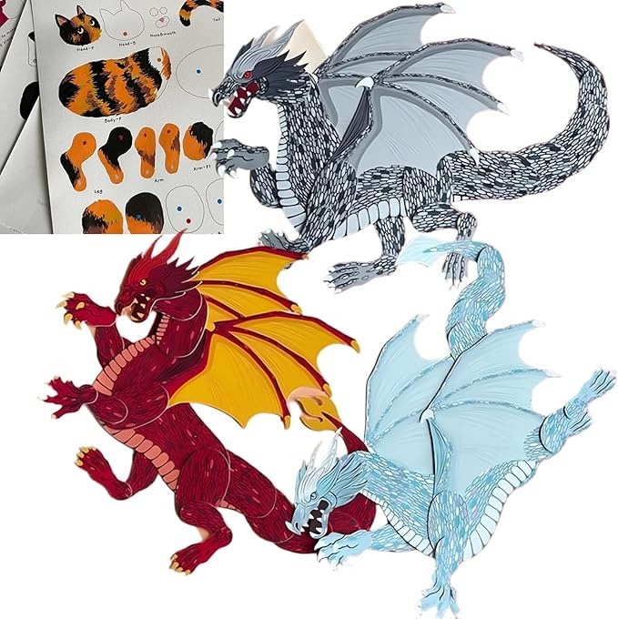 🔥HOT SALE 49% OFF-🐾 Posable Paper Pets & Dragons – DIY Origami Craft Kit