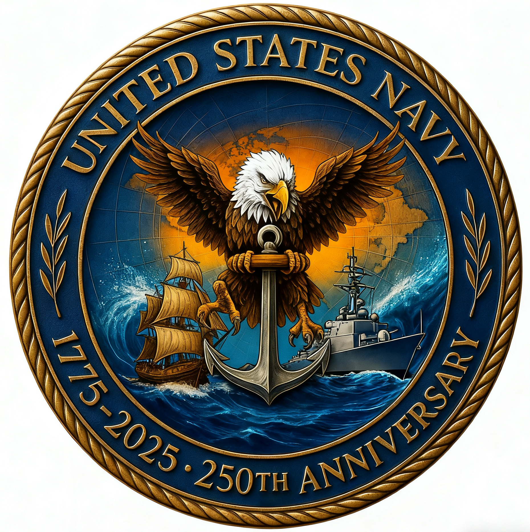 🔥Last Day 49% OFF⚓ U.S. Navy 250th Anniversary Commemorative Coin – 1775–2025