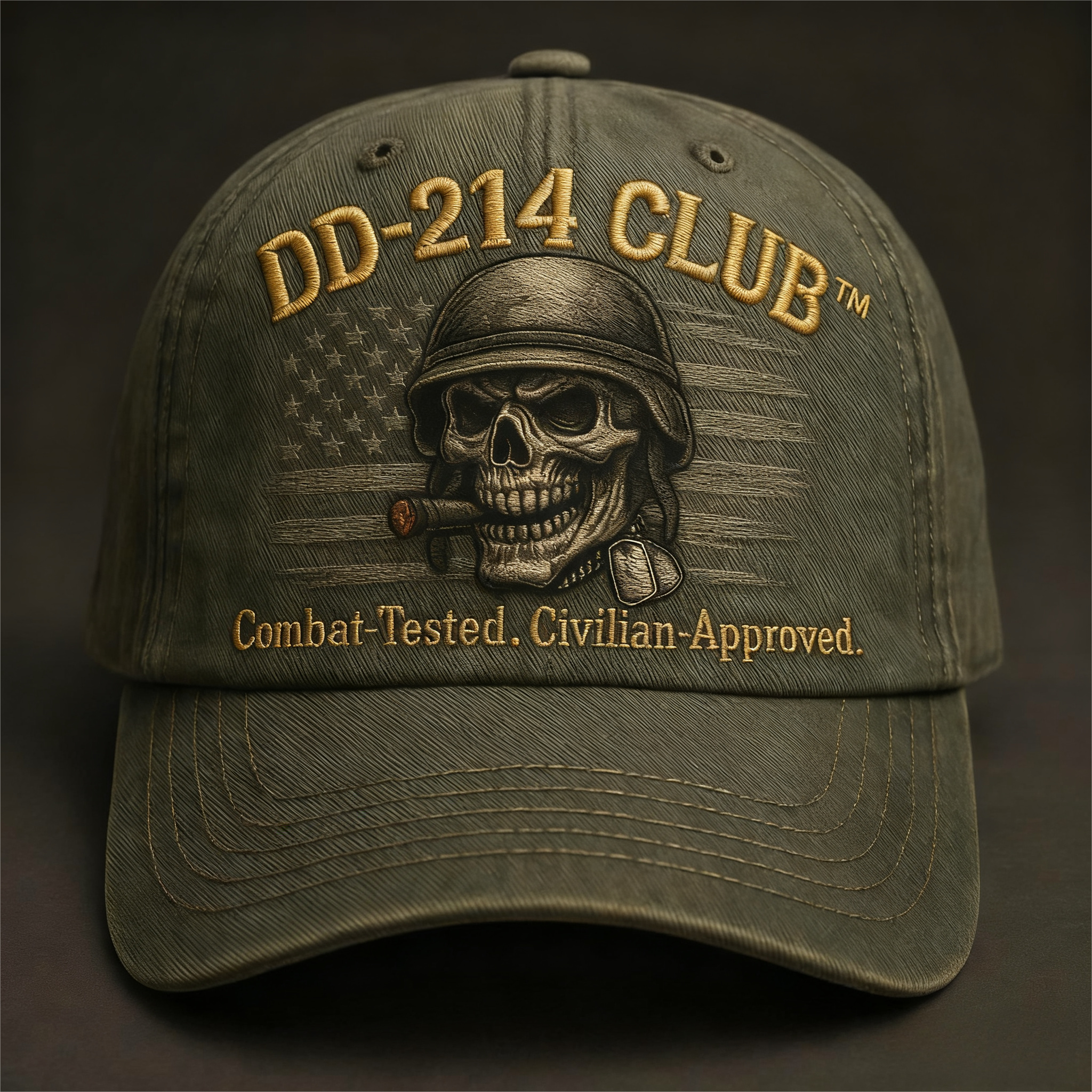 DD-214 CLUB™ – Washed Olive Veteran Cap 