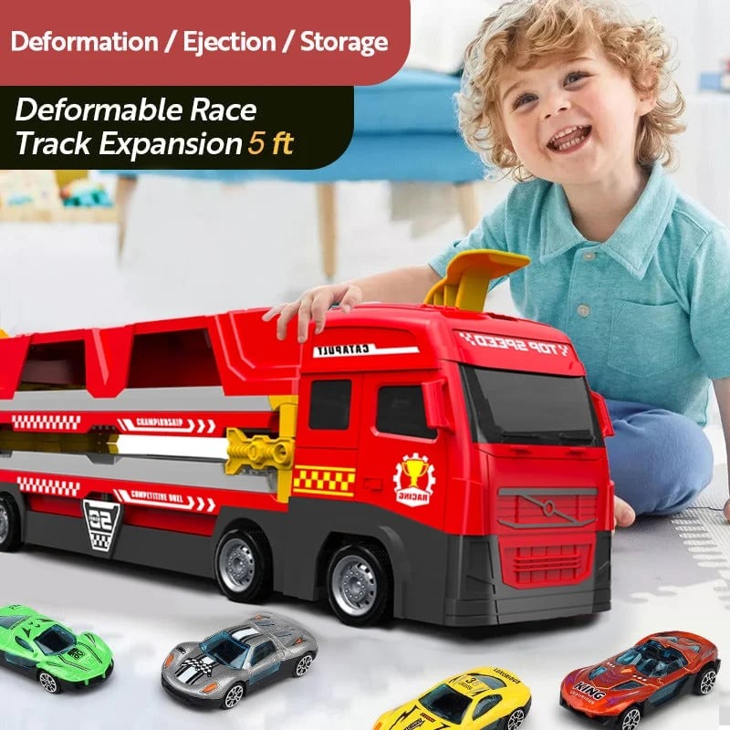 🎅Xmas Sales 60% OFF TODAY ONLY💥Mega Hauler Truck With Ejection Race Track👍Buy 2 FREE SHIPPING