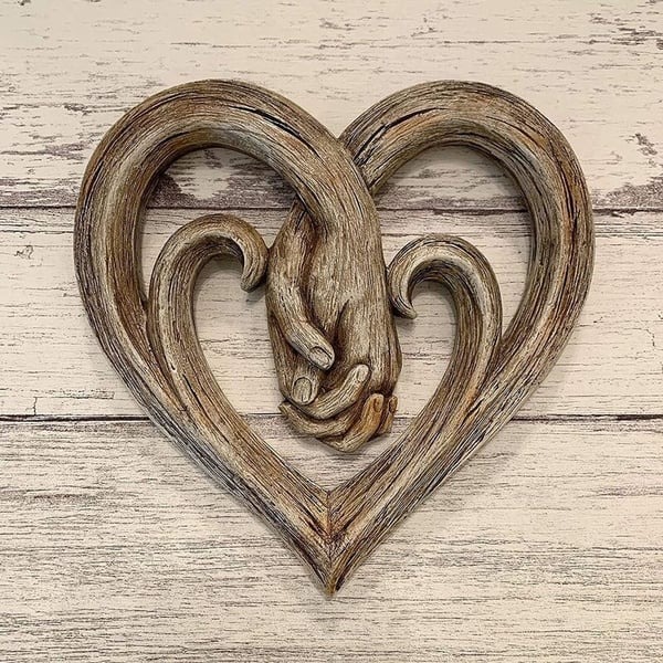 Heart Holding Hands Wall Decor - Forever Love - Free shipping over 39