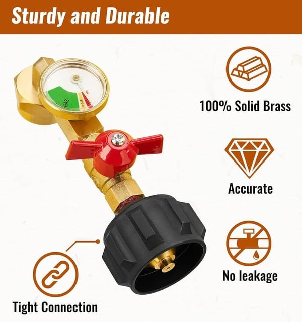 🔥LAST DAY PROMOTION SAVE 53%🔥 Top-Rated Propane Refill Elbow Adapter with Tank Gauge