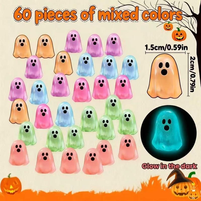 👻 60pcs Halloween Mini Cute Ghosts Resin Figures