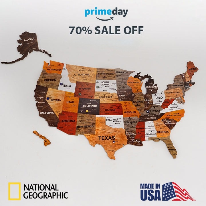 The United States  Wooden Map Puzzle Full Packed (Made in USA)